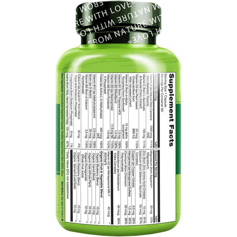 Naturelo One Daily Multivitamin for Men with Natural Vitamins and Fruit Extracts - Energy, Brain, Heart, Bone Strength, Muscl