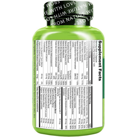 Naturelo One Daily Multivitamin for Men - Energy, Bone Strength, Immune Support | Vitamins A, B, C, D, E, K, Zinc, Calcium, M