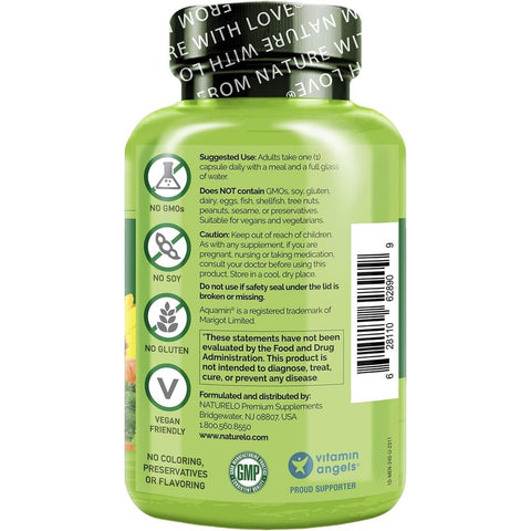 Naturelo One Daily Multivitamin for Men - Energy, Immunity, Muscle Function, Antioxidants - Vegan, GMO-Free - Vitamins A, B,