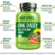 Naturelo One Daily Multivitamin for Men with Natural Vitamins and Fruit Extracts - Daily Nutrition Boost for Men's Health.