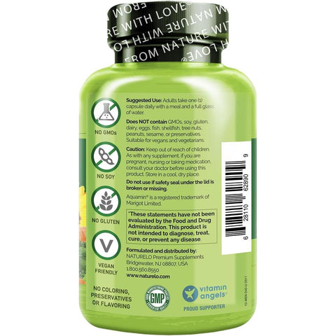 Naturelo One Daily Multivitamin for Men: Energy, Brain & Heart Health Support with Vitamins A, B, C, D, E, K, Zinc, Calcium,