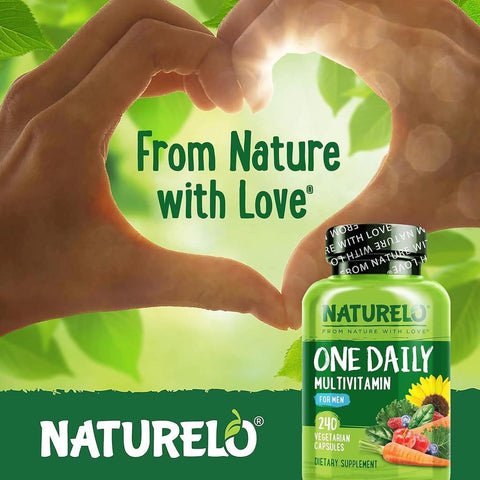 Naturelo One Daily Multivitamin for Men: Energy, Immunity & Muscle Support with Natural Vitamins & Fruit Extracts