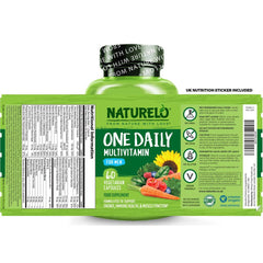 Naturelo One Daily Multivitamin for Men with Natural Vitamins and Fruit Extracts - Complete Men's Multivitamin for Daily Nutr