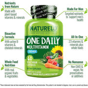 Naturelo One Daily Multivitamin for Men - Energy, Immunity, Muscle Function, Antioxidants, Plant-based