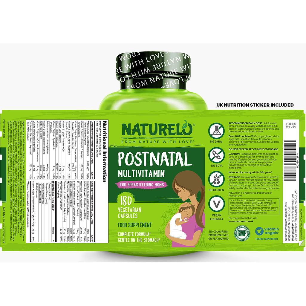 NATURELO Postnatal Multivitamin with Herbs, image 8