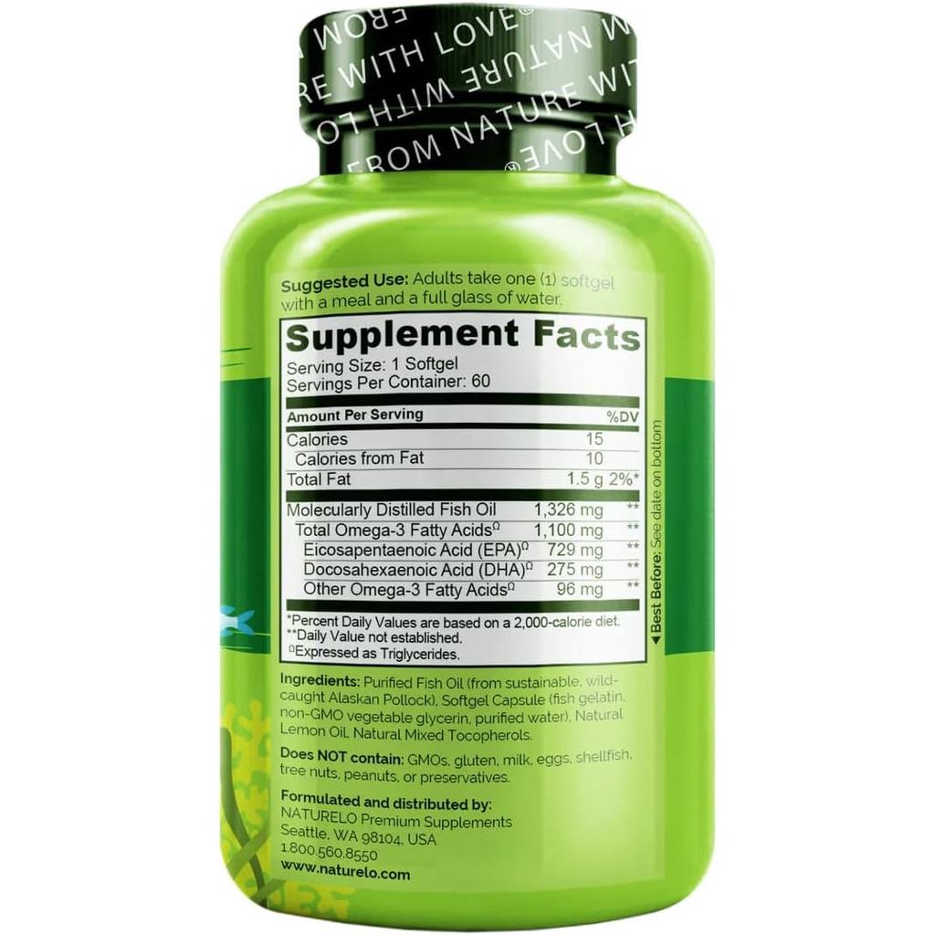 NATURELO Omega-3 Fish Oil, image 2