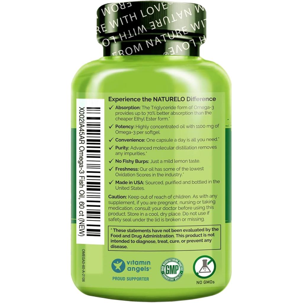 NATURELO Omega-3 Fish Oil, image 3
