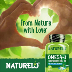 Naturelo Premium Omega-3 Fish Oil 1100mg Triglyceride One-a-Day Supplement - Heart Health & Brain Function Support