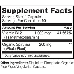 Naturelo Vegan B12 with Spirulina - Energy Boosting Plant-Based Supplement - Immune Support - Image 7