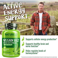 Naturelo Vegan B12 with Spirulina: Energy Boosting Formula for Vegans | Natural Vitamin Supplement - Image 9