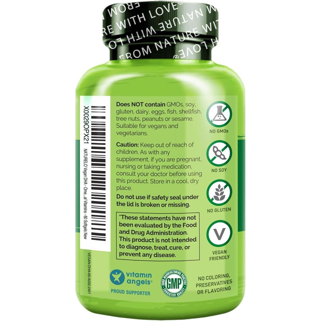 NATURELO Vegan Omega-3 DHA from Algae, image 2