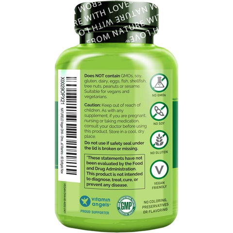 Naturelo Vegan DHA Omega-3 Oil from Algae with 800mg Pure DHA - Plant-Based Essential Fatty Acids for Brain Health.