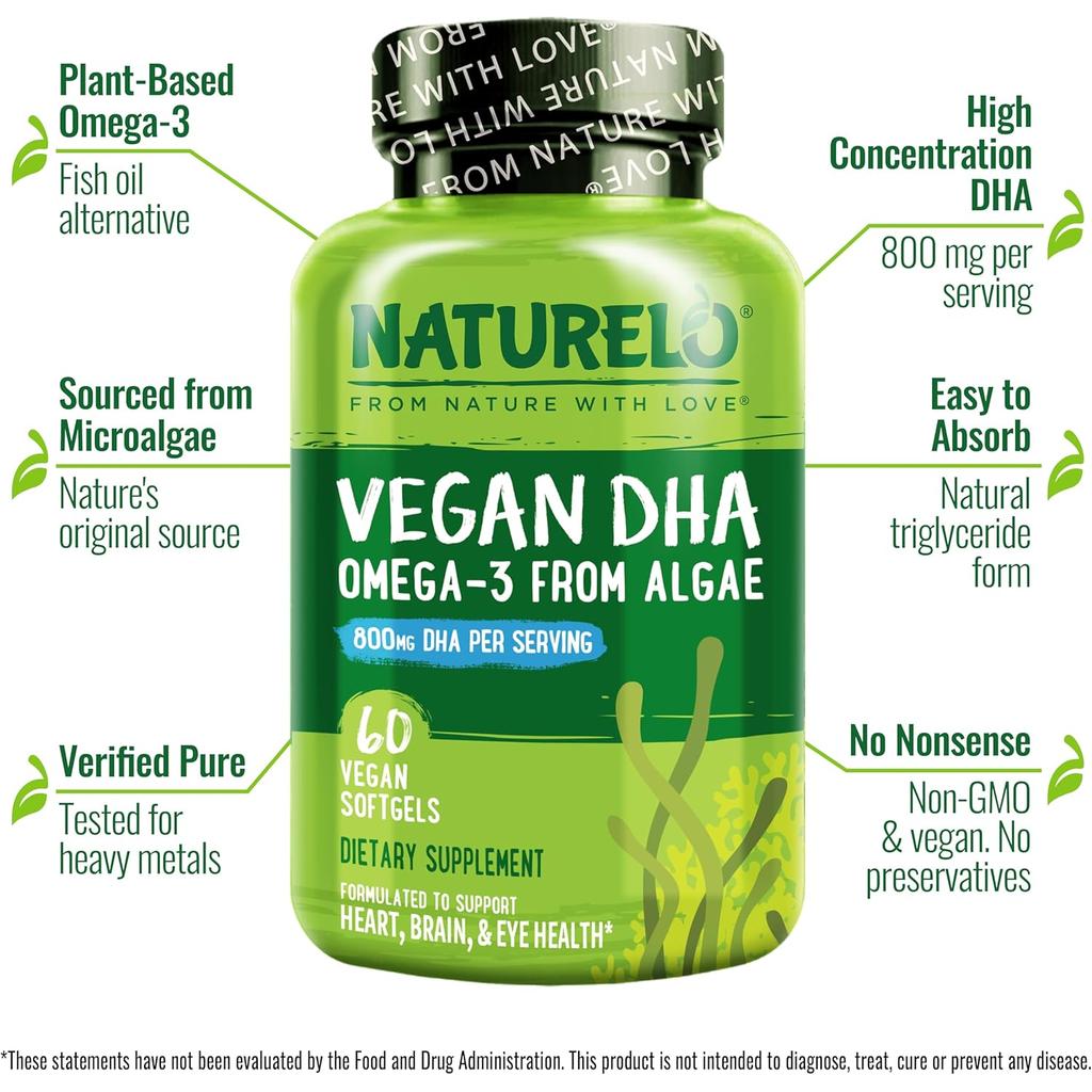 NATURELO Vegan Omega-3 DHA from Algae, image 4