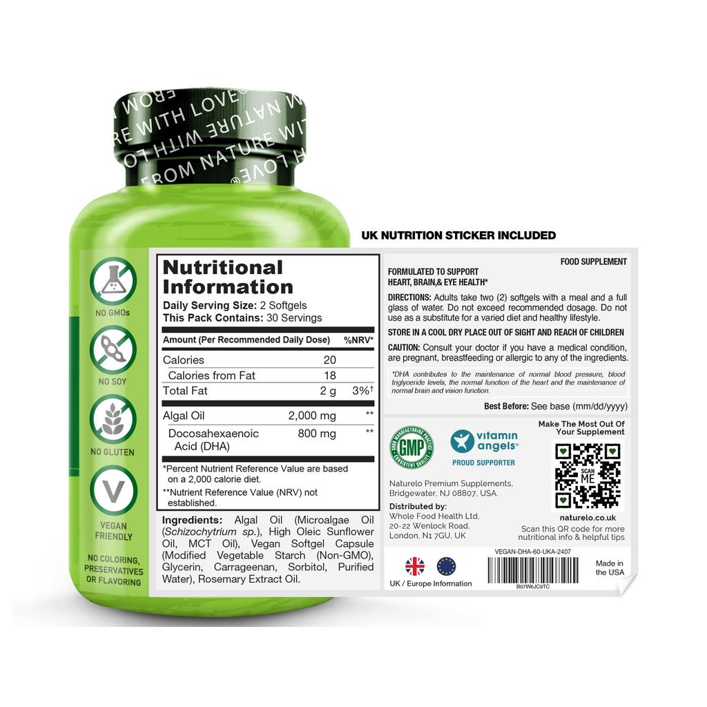 NATURELO Vegan Omega-3 DHA from Algae, image 8