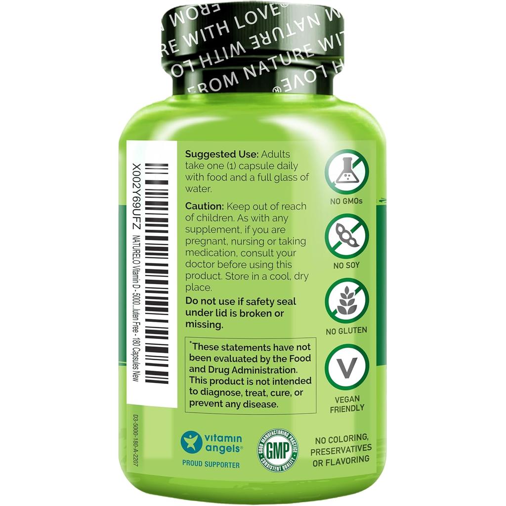 NATURELO Vitamin D3 from Lichen - 5000IU, image 2