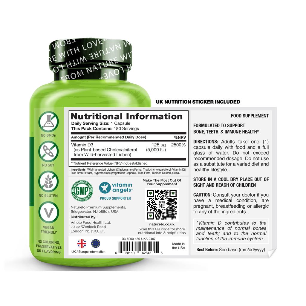 NATURELO Vitamin D3 from Lichen - 5000IU, image 8