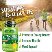 Naturelo Vegan Vitamin D3 Supplement 5000 IU - Immune Support & Bone Health Boost