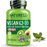 Naturelo vegan vitamin K2 D3 supplement for bone health and immunity support