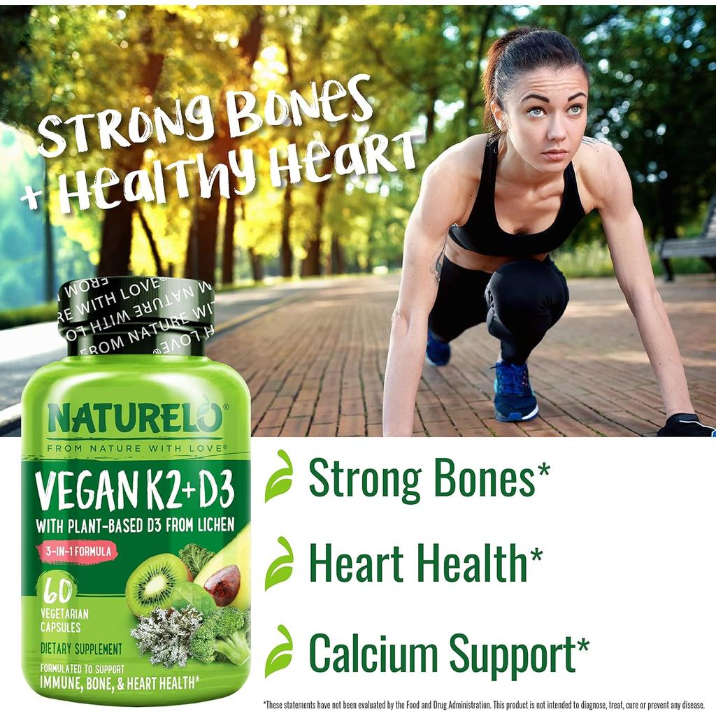 NATURELO Vitamin D3 + K2 with Whole Food Blend, image 9