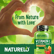 Naturelo Vitamin C with Acerola Cherry & Citrus Bioflavonoids - Immune Support & Antioxidant Boost - 90 Capsules