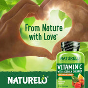 Naturelo Vitamin C with Acerola Cherry, Citrus Bioflavonoids - Immune Support, Antioxidant Boost - 90 Capsules