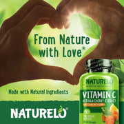 Naturelo Vitamin C with Acerola Cherry, Citrus Bioflavonoids - Immune Support, Antioxidant Boost, Collagen Production -  Imag