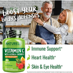 Naturelo Vitamin C with Acerola Cherry Citrus Bioflavonoids - Immune Support and Antioxidant Boost -  Image 9