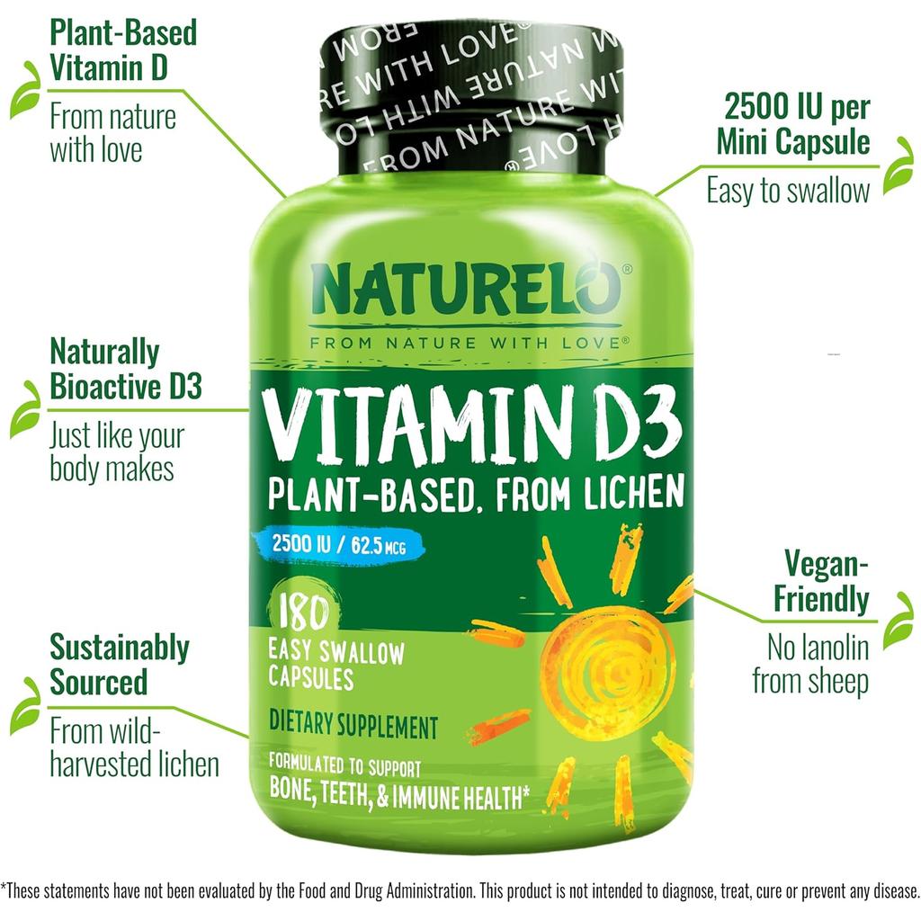 NATURELO Vitamin D3 from Lichen - 2500IU, image 4
