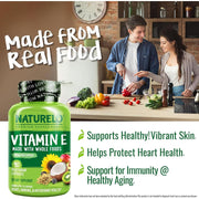 Naturelo Vitamin E with Mixed Tocopherols from Coconut, Sunflower & Rice Bran - Antioxidant Support Supplement