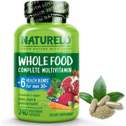 Naturelo Whole Food Multivitamin for Men 50+ with Prostate Support - Natural Vitamins for Men's Health.