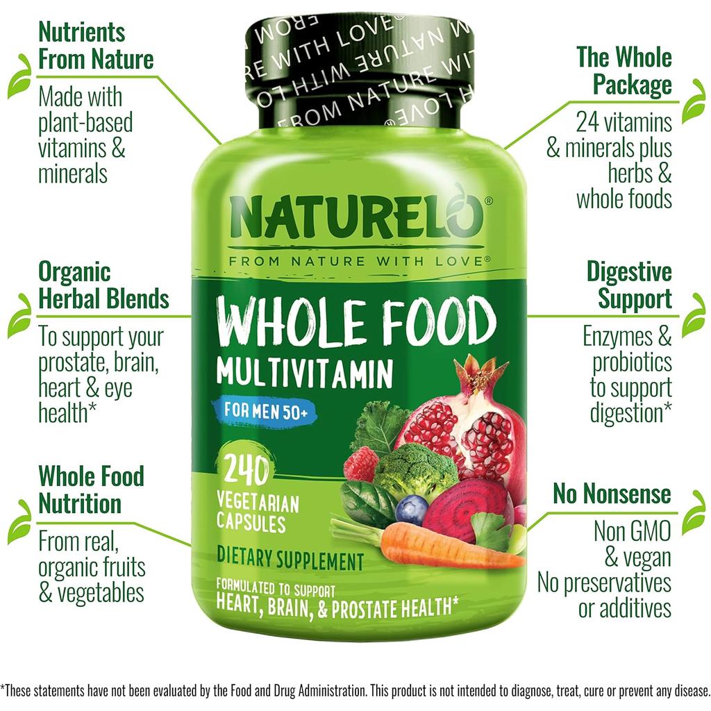 NATURELO Men's 50+ Complete Multivitamin, image 4