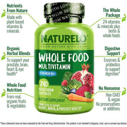 Naturelo whole food multivitamin for men 50+ with natural vitamins & prostate support - Complete men's health supplement.