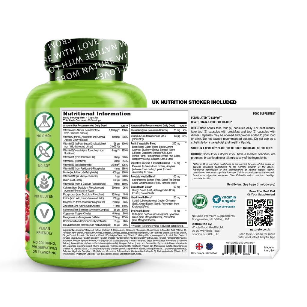 NATURELO Men's 50+ Complete Multivitamin, image 8