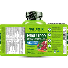 Naturelo whole food multivitamin for men 50+ with natural vitamins. Supports prostate health & overall wellbeing.