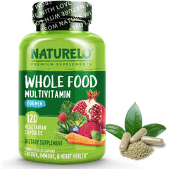 Naturelo Whole Food Multivitamin for Men with Natural Vitamins, Fruit & Herbal Health Blends - Boost Energy & Immunity.