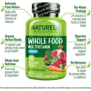 Naturelo Whole Food Multivitamin for Men with Natural Vitamins, Fruit & Herbal Health Blends - Boost Energy & Immunity.