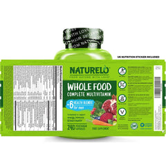 Naturelo Whole Food Multivitamin for Men with Natural Vitamins, Fruit & Herbal Health Blends - Complete Men's Nutrition Suppo