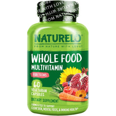 Naturelo Whole Food Multivitamin for Teens with Natural Vitamins & Minerals - Teenage Nutrition Support Supplement