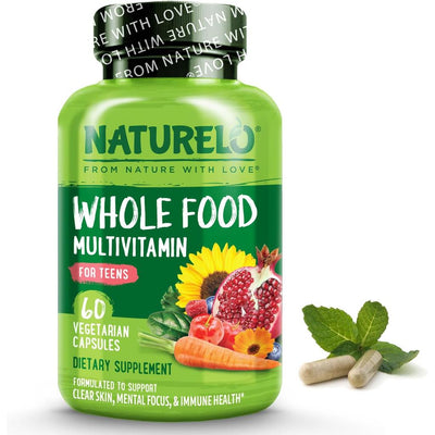 Naturelo Whole Food Multivitamin for Teens with Natural Vitamins & Minerals - Teen Multivitamin for Immune Support & Energy B