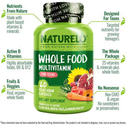 Naturelo Whole Food Multivitamin for Teens - Natural Vitamins and Minerals Blend for Youthful Health and Energy