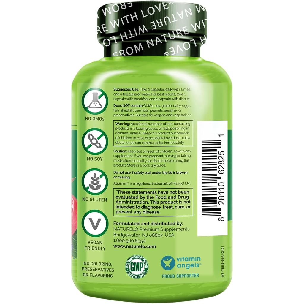 NATURELO Teen Complete Multivitamin with Iron, image 4