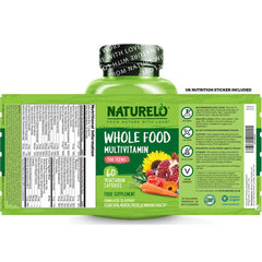 Naturelo Whole Food Multivitamin for Teens - Natural Vitamins & Minerals Supplement for Youthful Energy & Immune Support