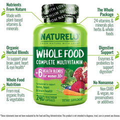 Naturelo whole food multivitamin for women over 50 with bone blend, natural vitamins, iron-free supplement - image 4.