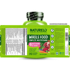 Naturelo Whole Food Multivitamin for Women with Natural Vitamins, Fruit & Herbal Extracts - Immune Support, Energy Boost - Im