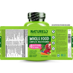 Naturelo Whole Food Multivitamin for Women with Natural Vitamins, Fruit & Herbal Extracts - Complete Female Nutrition Support