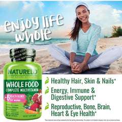 Naturelo Whole Food Multivitamin for Women with Natural Vitamins, Fruit & Herbal Extracts - Immune Support & Energy Boost - I