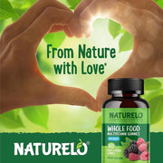 Naturelo whole food multivitamin gummies for adults with natural vitamins, sugar-free formula, immune support and energy boos