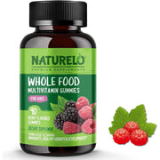 Naturelo Whole Food Multivitamin Gummies for Kids with Natural Vitamins & Fruit Extracts - No Sugar.