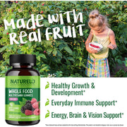 Naturelo Whole Food Multivitamin Gummies for Kids - Natural Vitamins, Fruit Extracts, No Sugar - Healthy Children's Supplemen