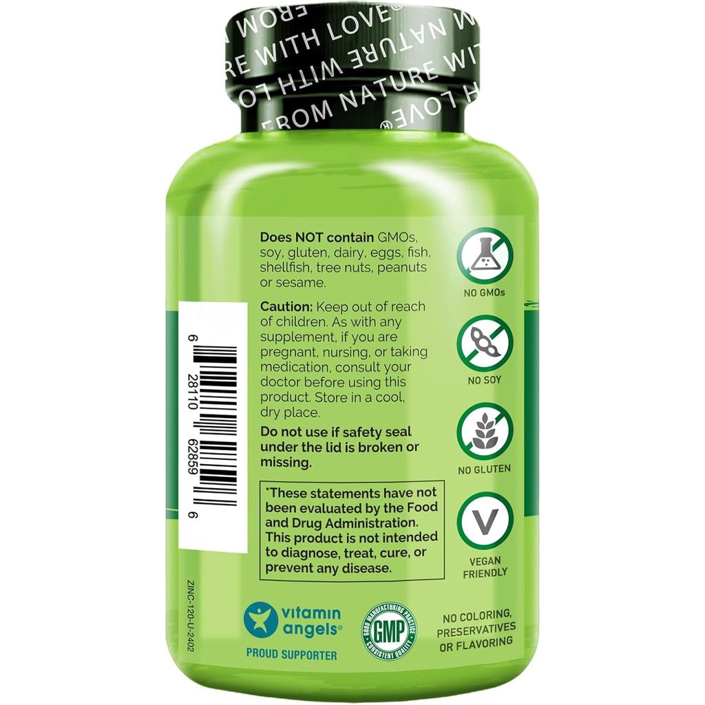 NATURELO Zinc with Vitamin C & Whole Foods, image 3